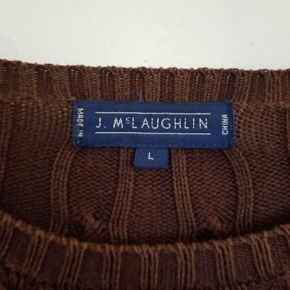 J. McLaughlin Long Sleeve Cable Knit Sweater Large - Picture 6 of 6